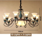 Vintage Iron Ceramic Chandelier Dining Room