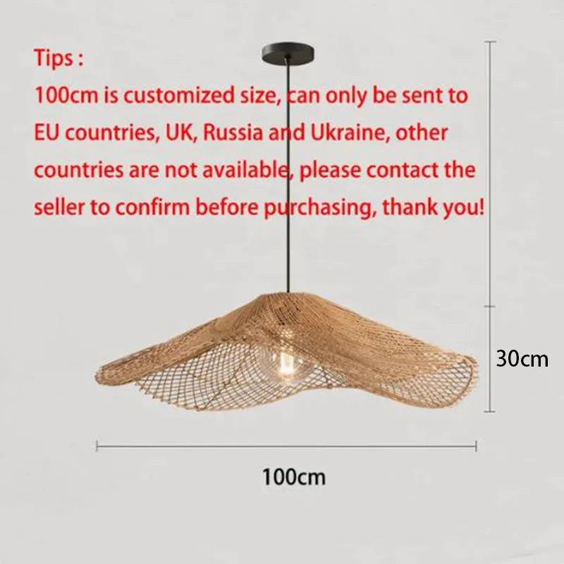Retro Rattan Pendant Light for Dining Room & Cafe