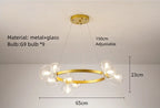 Nordic Round Glass Pendant Light Iron Frame