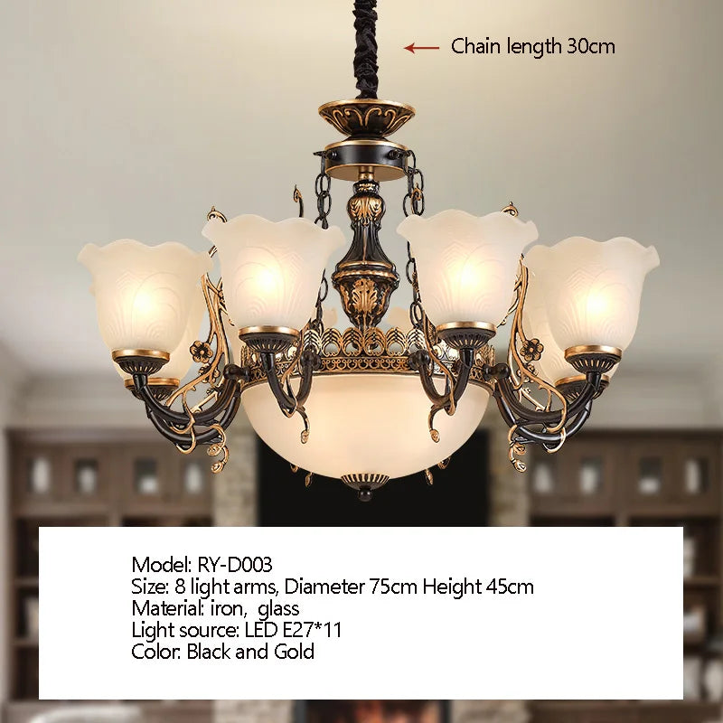 Modern Crystal Chandelier Glass Iron Frame