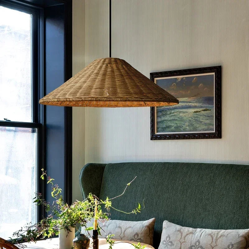 Bohemian Rattan Pendant Light Hand-Woven