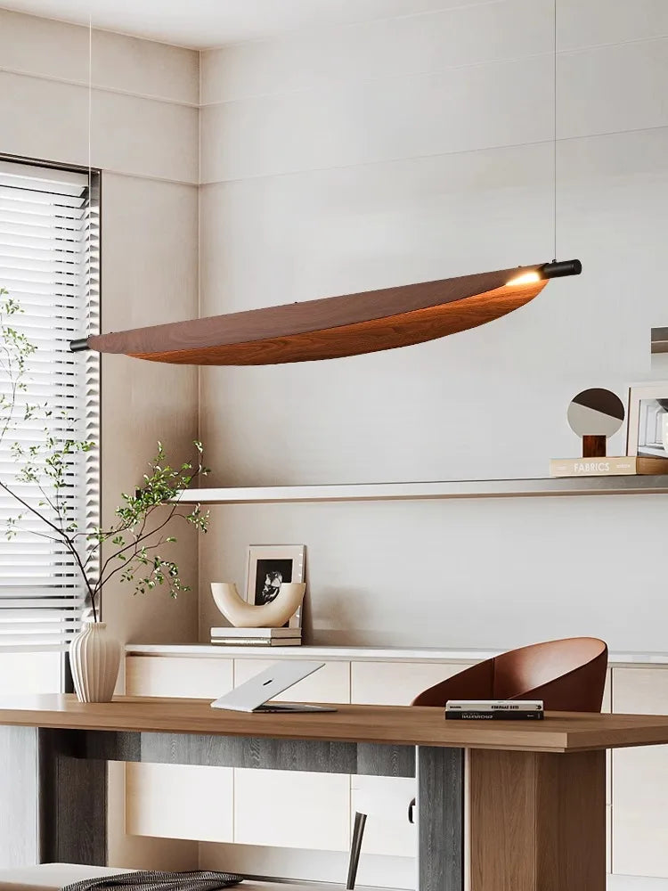 Lámpara Colgante Minimalista de Madera para Comedor