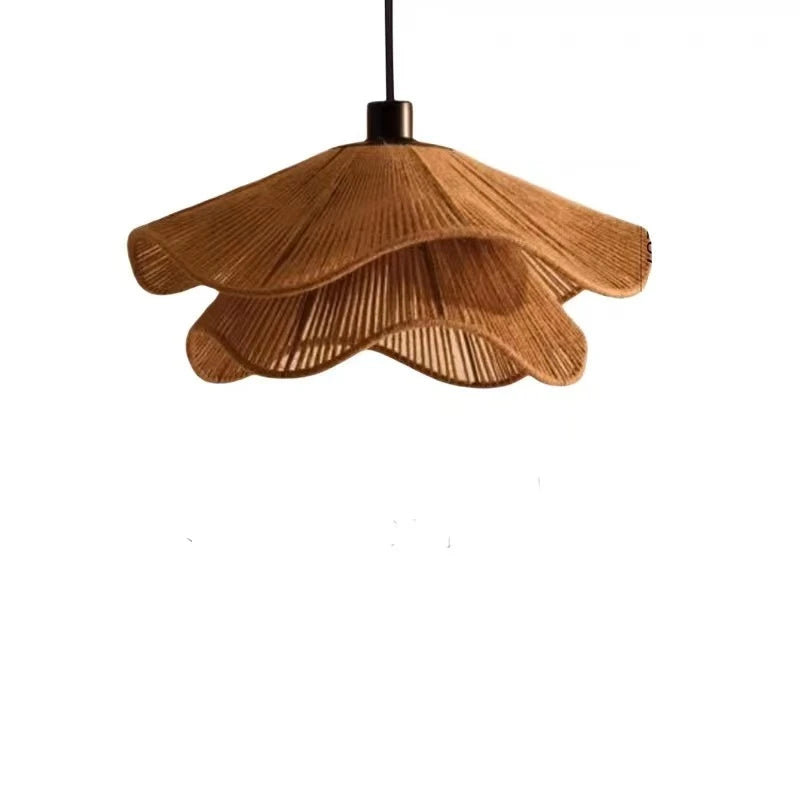 Wabi Sabi Hemp Rope Pendant Lamp Industrial Zen