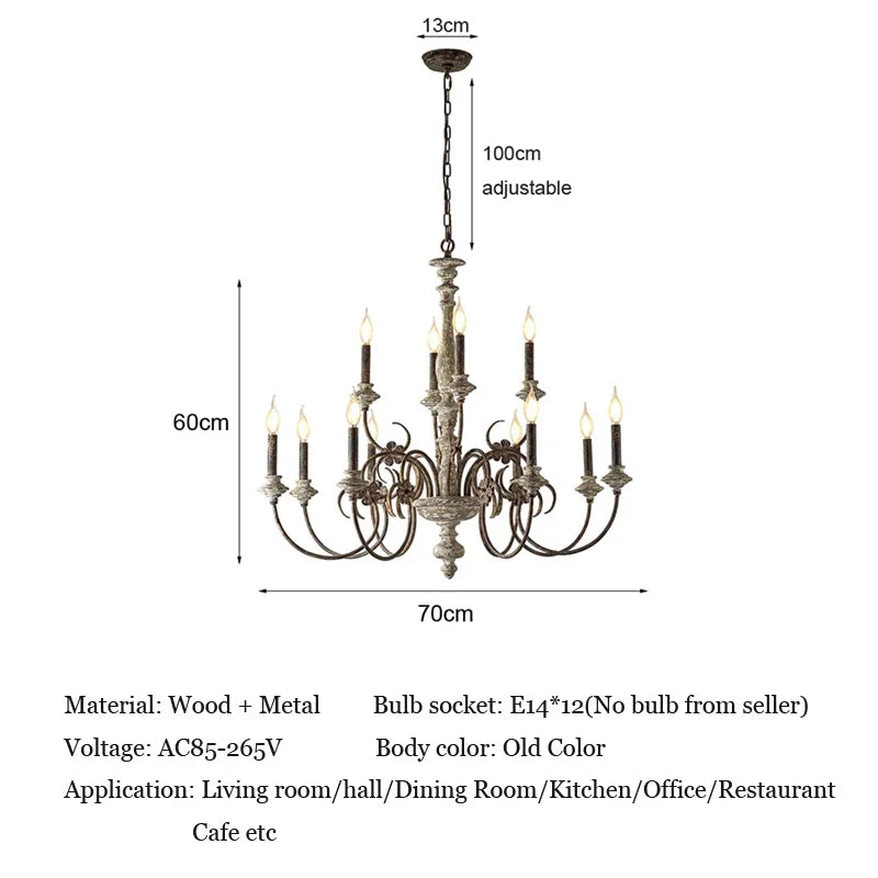 Nordic Wooden Chandelier Pendant Light