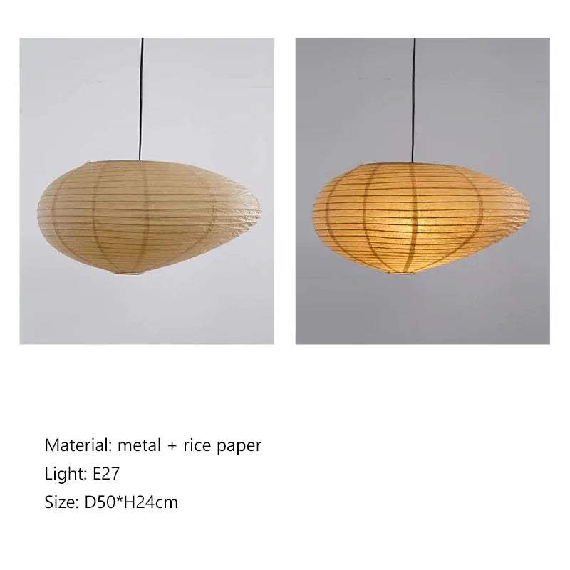 Lámpara colgante de papel de arroz japonesa para comedor