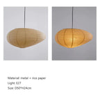 Lámpara colgante de papel de arroz japonesa para comedor