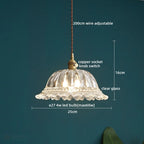 Nordic Glass Pendant Light with Copper Fixture
