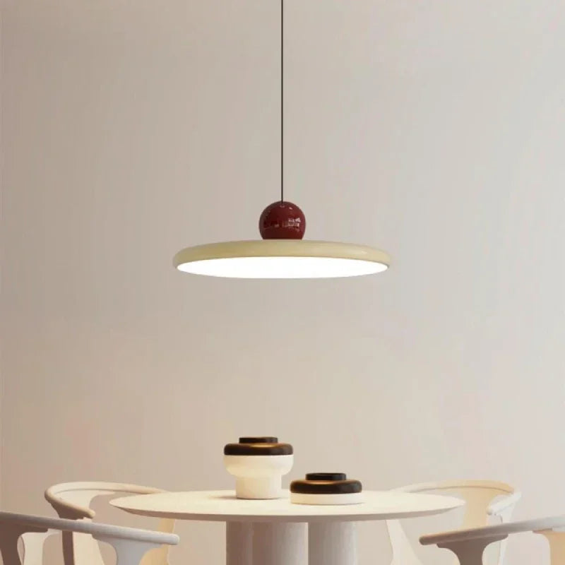 Nordic Cream Style Flying Saucer Pendant Light Restaurant Living Room Bedroom Bedside Lamp Home Interior Decorative Lamp 20/30cm