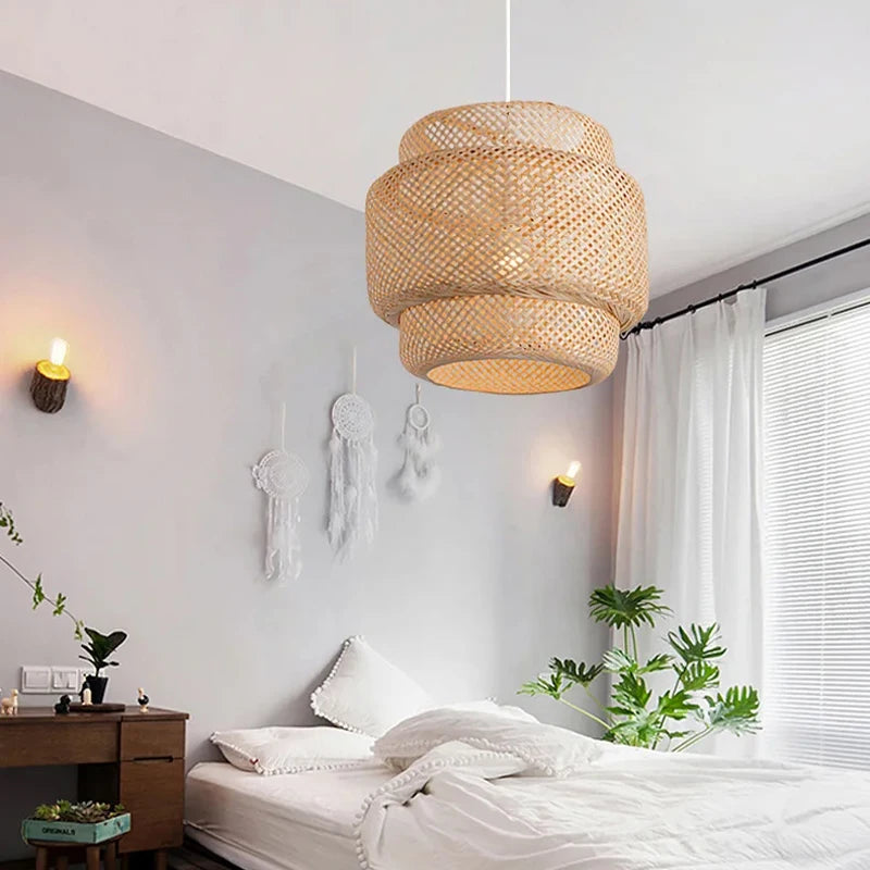 Nordic Bamboo Woven Pendant Light 30cm