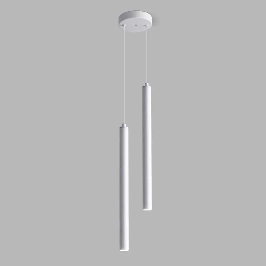 Lámpara colgante tubular de hierro minimalista para dormitorio