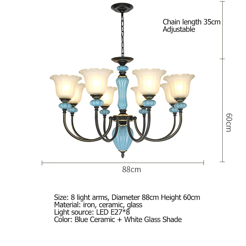 Retro Rustic Ceramic Chandelier Dining Room