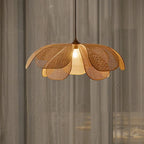 Modern Rattan Petal LED Pendant Lamp