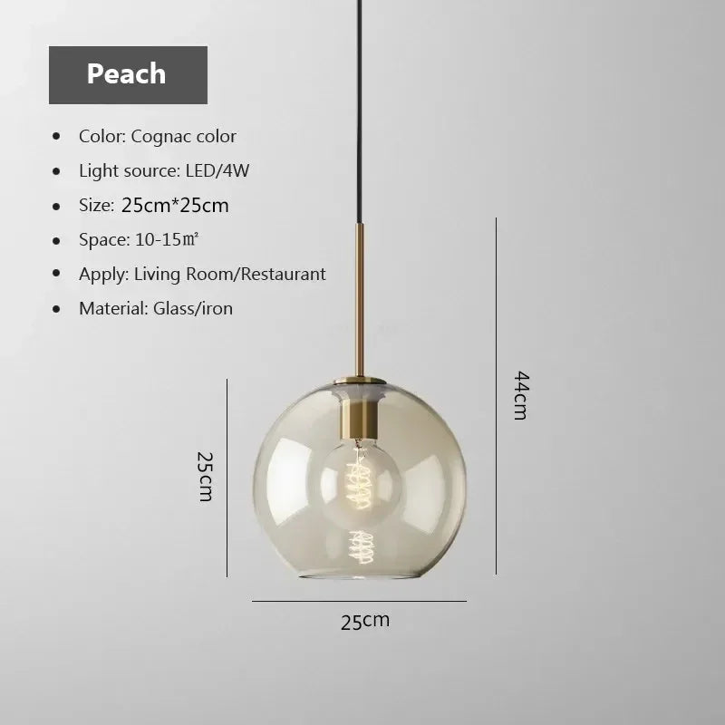 Nordic Glass Pendant Light for Dining Room