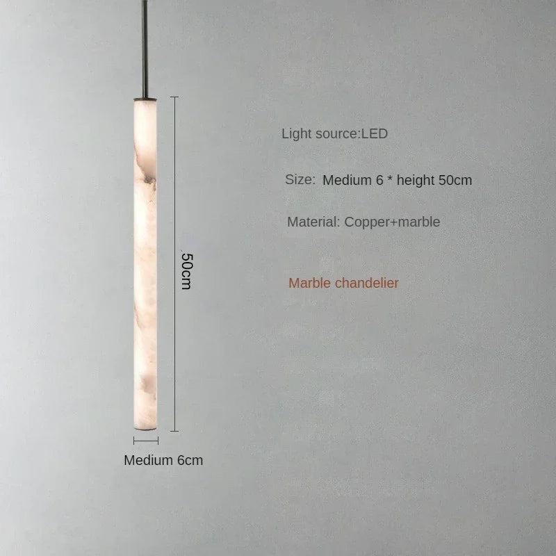 Minimalist Copper Marble Pendant Light for Bedroom