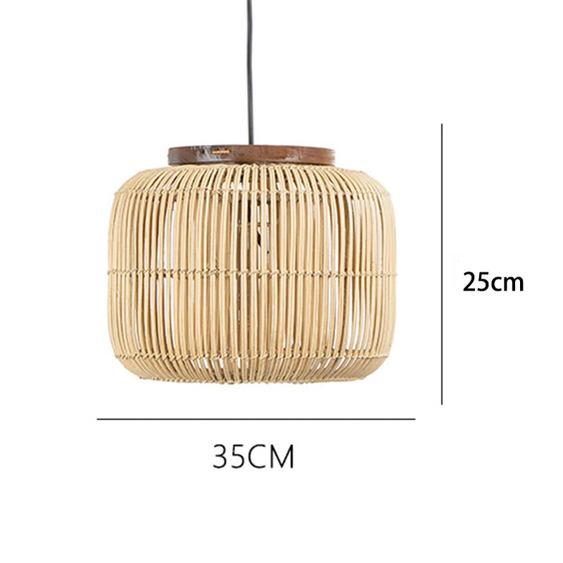 Wabi-sabi Rattan Hand-woven Pendant Light