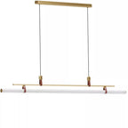 Nordic Brass Pendant Light with Leather Accents