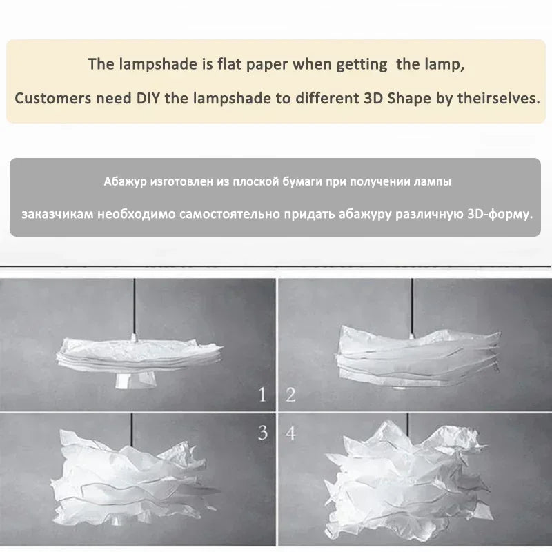 Lámpara colgante de papel nube de diseño nórdico