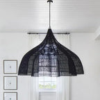 Retro Rattan Pendant Light - Wabi-Sabi Design