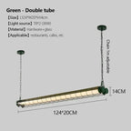 Industrial Iron Pendant Light Long Bar LED Hanging Lamp
