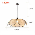 Vintage Hand Woven Fabric Lotus Chandelier for Dining Room and Bedroom