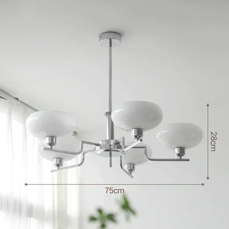 Retro Glass Ball Pendant Light Iron Chandelier