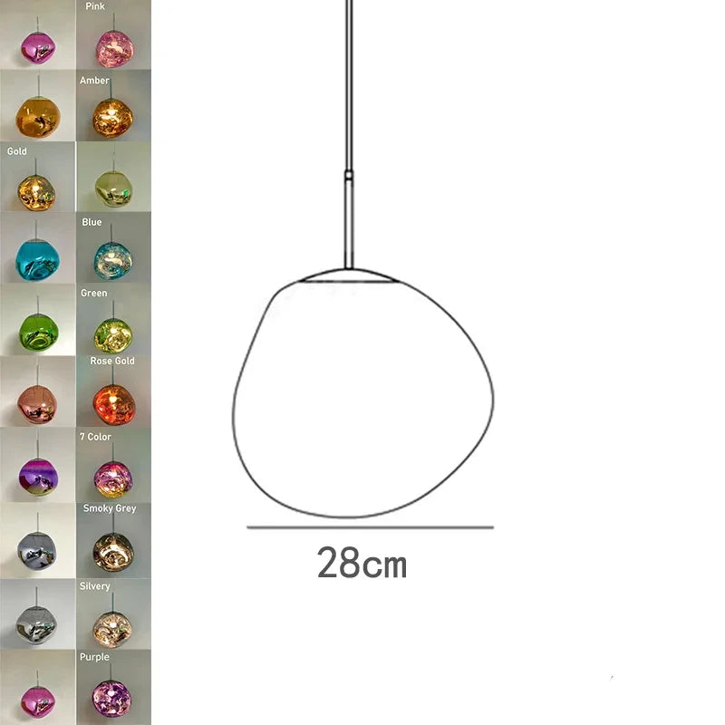 Nordic Glass Pendant Light - Lava Design Hanging Lamp