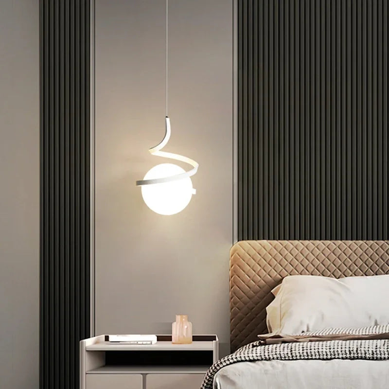 Lámpara colgante minimalista de hierro para dormitorio y sala de estar