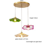 Vintage Flower Glass Pendant Light Collection with Brass Fitting for Bedroom