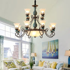 French Style Ceramic LED Chandelier - Classic Design