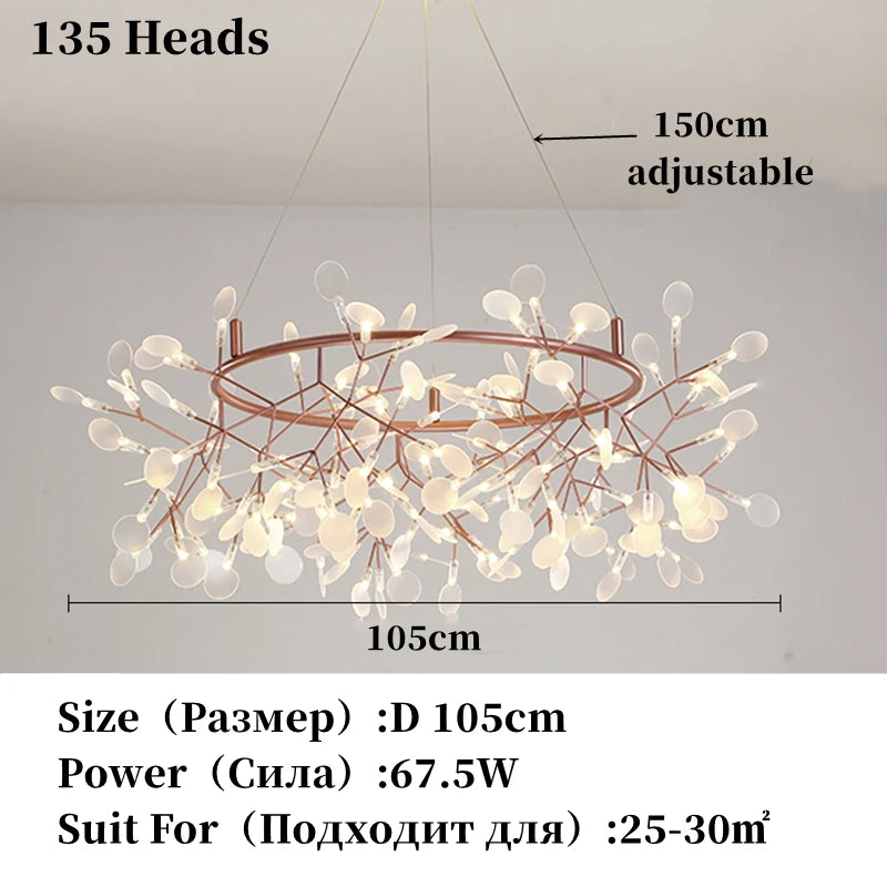 Modern Stainless Steel Ring Pendant Chandelier