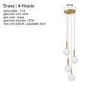 Nordic Glass Ball Pendant Light - Brass Hanging Lamp