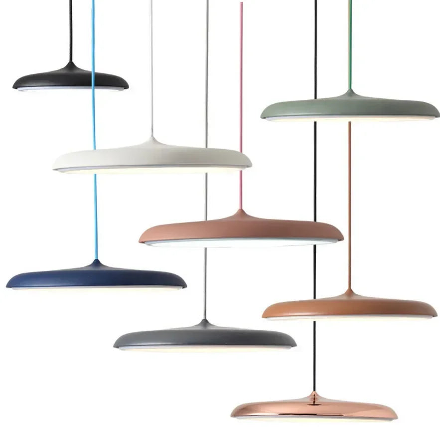 Modern UFO Disc LED Pendant Light in Eight Colors for Dining Table