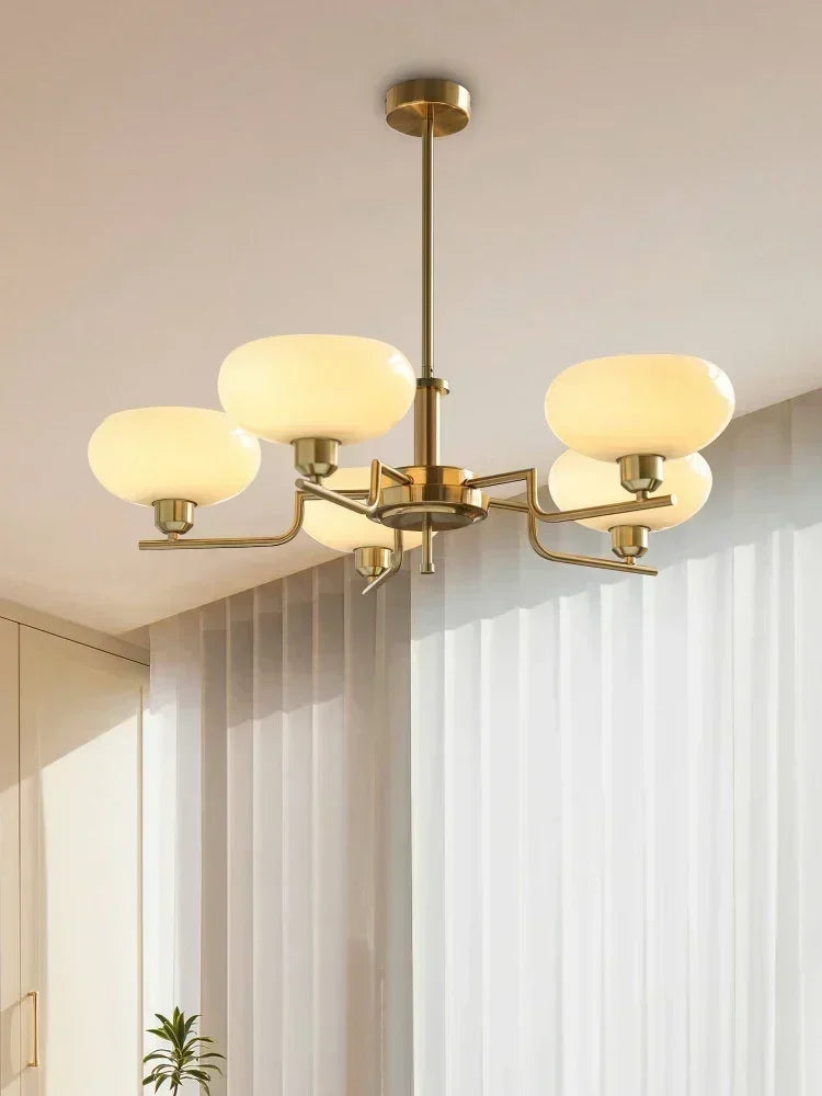 Retro Glass Ball Pendant Light Iron Chandelier