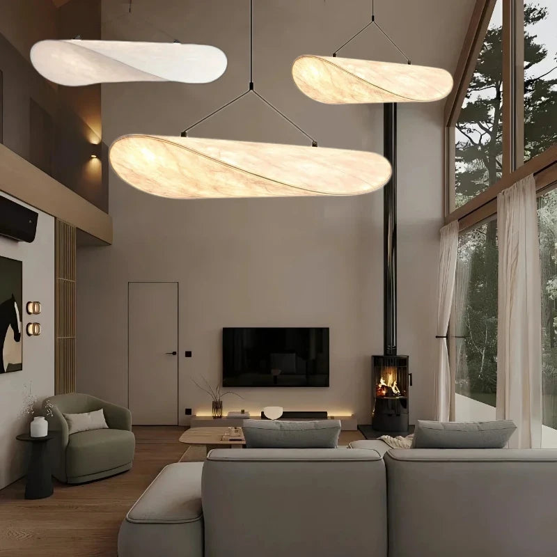Nordic Silk LED Pendant Chandelier - Adjustable Hanging Lamp
