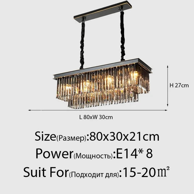 Modern Glass Chandelier LED Ceiling Light Black Gold