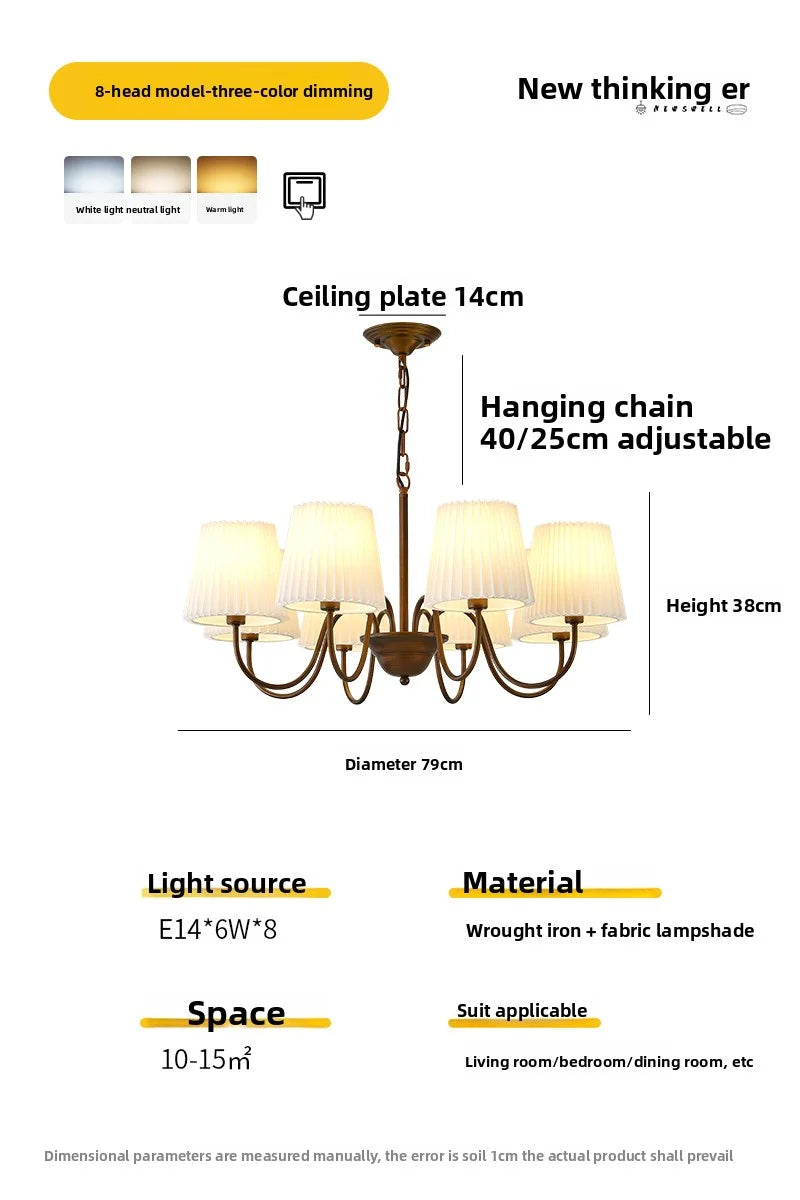 Rustic Pleated Crystal Pendant Light