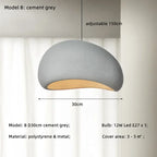 Wabi Sabi White Resin Dome Pendant Light for Living Room and Dining Room
