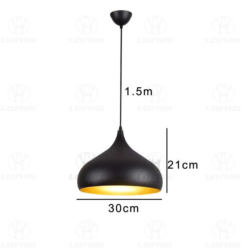 Industrial Black Iron Pendant Light for Dining