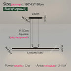 Minimalist Iron Pendant Light - Linear Hanging Lamp