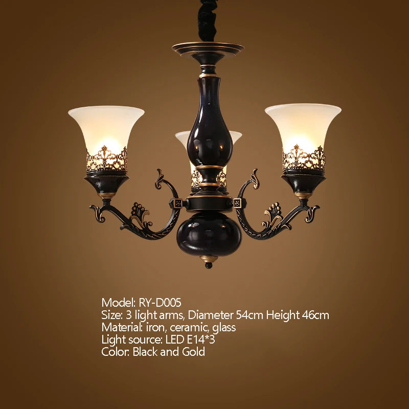 Ceramic Chandelier with E14 Socket Retro Luxurious