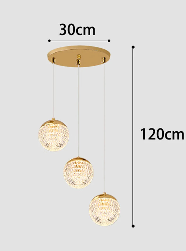 Modern Crystal Glass Pendant Light for Staircase