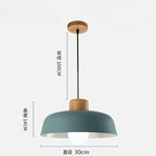 Lámpara Colgante Nórdica de Madera y Metal para Comedor