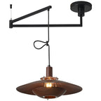 Retro Iron Pendant Light with Copper Shade