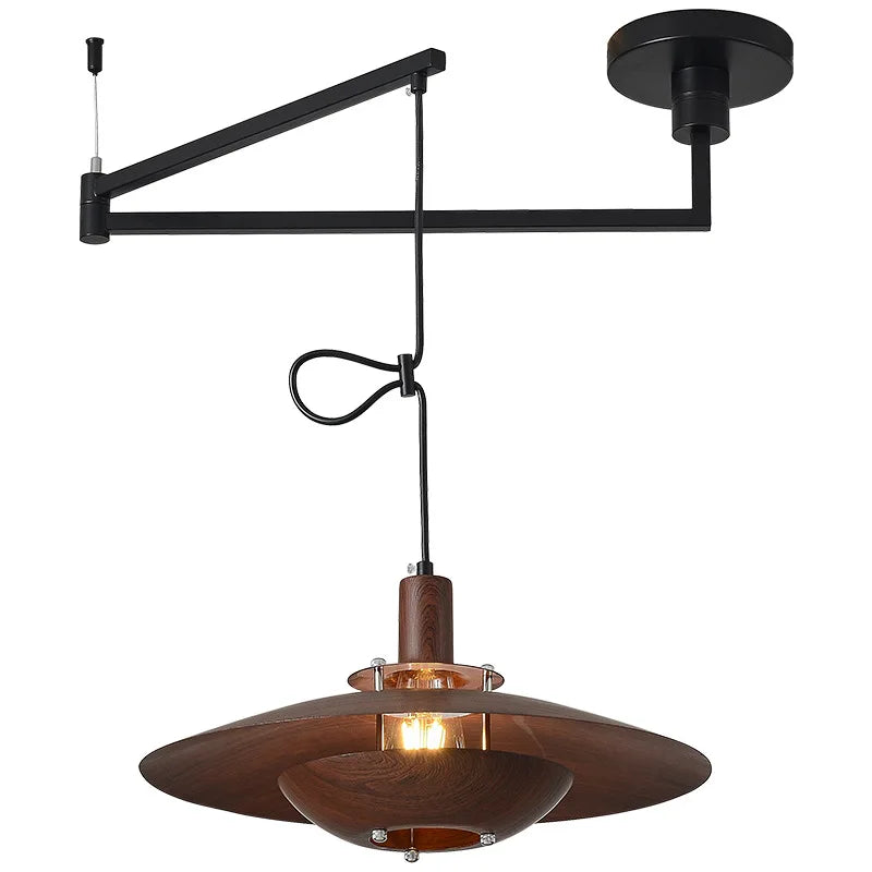 Retro Iron Pendant Light with Copper Shade