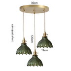Retro Colored Glass Pendant Light Collection with Brass Fitting for Cafe