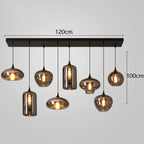 Nordic Smoke Glass Pendant Light for Dining Room