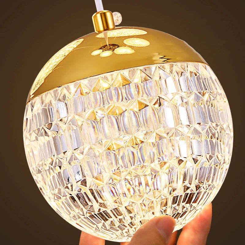 Modern Crystal Glass Pendant Light for Staircase