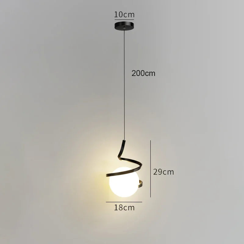 Lámpara colgante minimalista de hierro para dormitorio y sala de estar