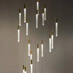 Minimalist Gold Copper Pendant Light for Staircase