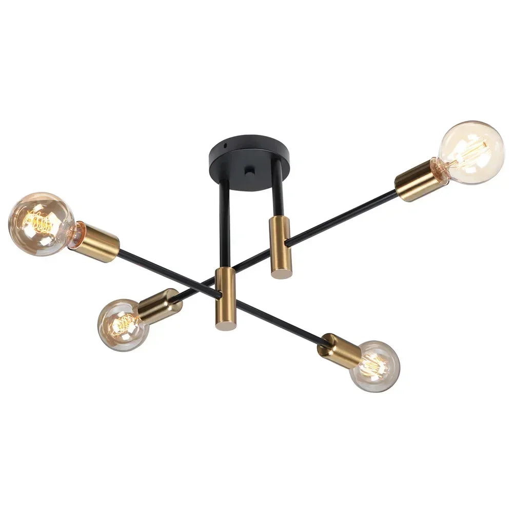 Modern Nordic Branch Ceiling Chandelier Black/Glod E27 Minimalism Living Room Shop Lighting E27 Iron Indoor Line Pendant Lamp